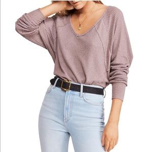 Free People Lilac Santa Clara Thermal Top Sz Small